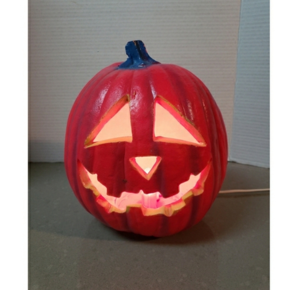 Vintage 1995 Trendmasters Pink Foam Plug In Light Up Pumpkin